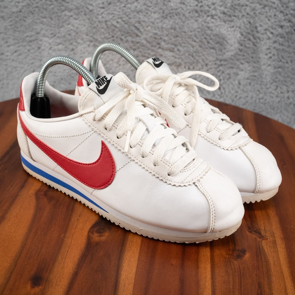 Nike Classic Cortez Forrest Gump Sneakers Women Size 8 White Leather 807471-103